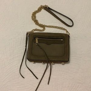 Rebecca Minkoff Army Green Suede Crossbody Bag